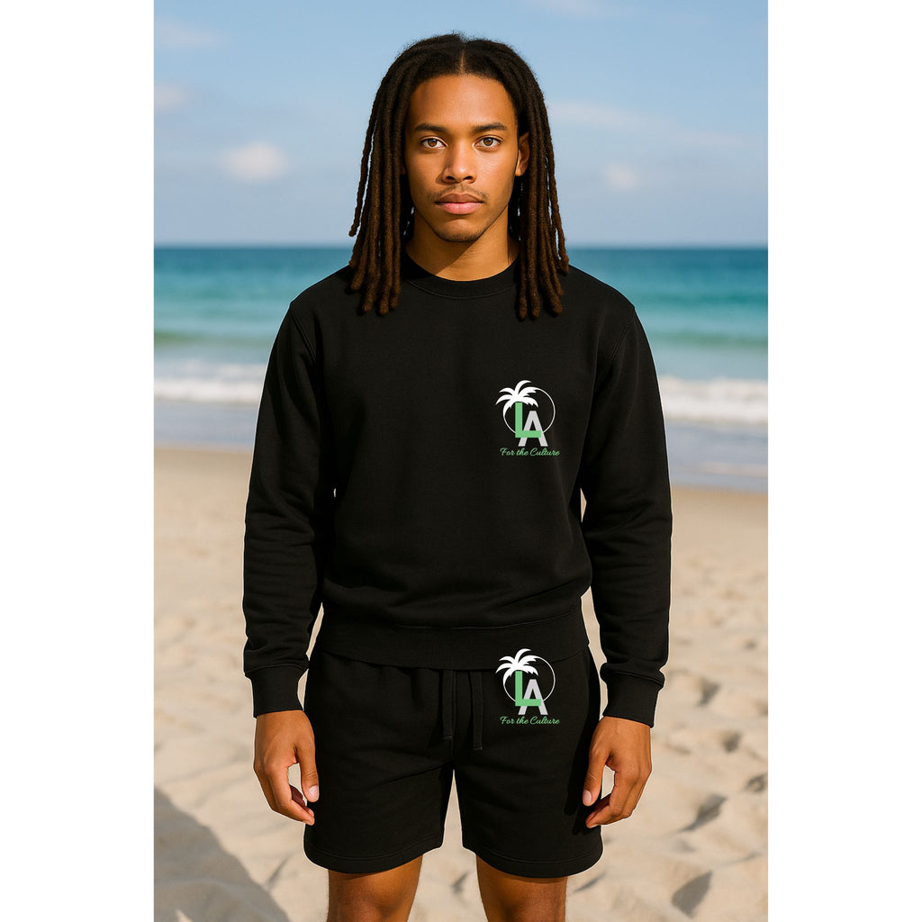 LA for the Culture Embroidered 2-Piece Set – Crewneck & Shorts (Unisex)