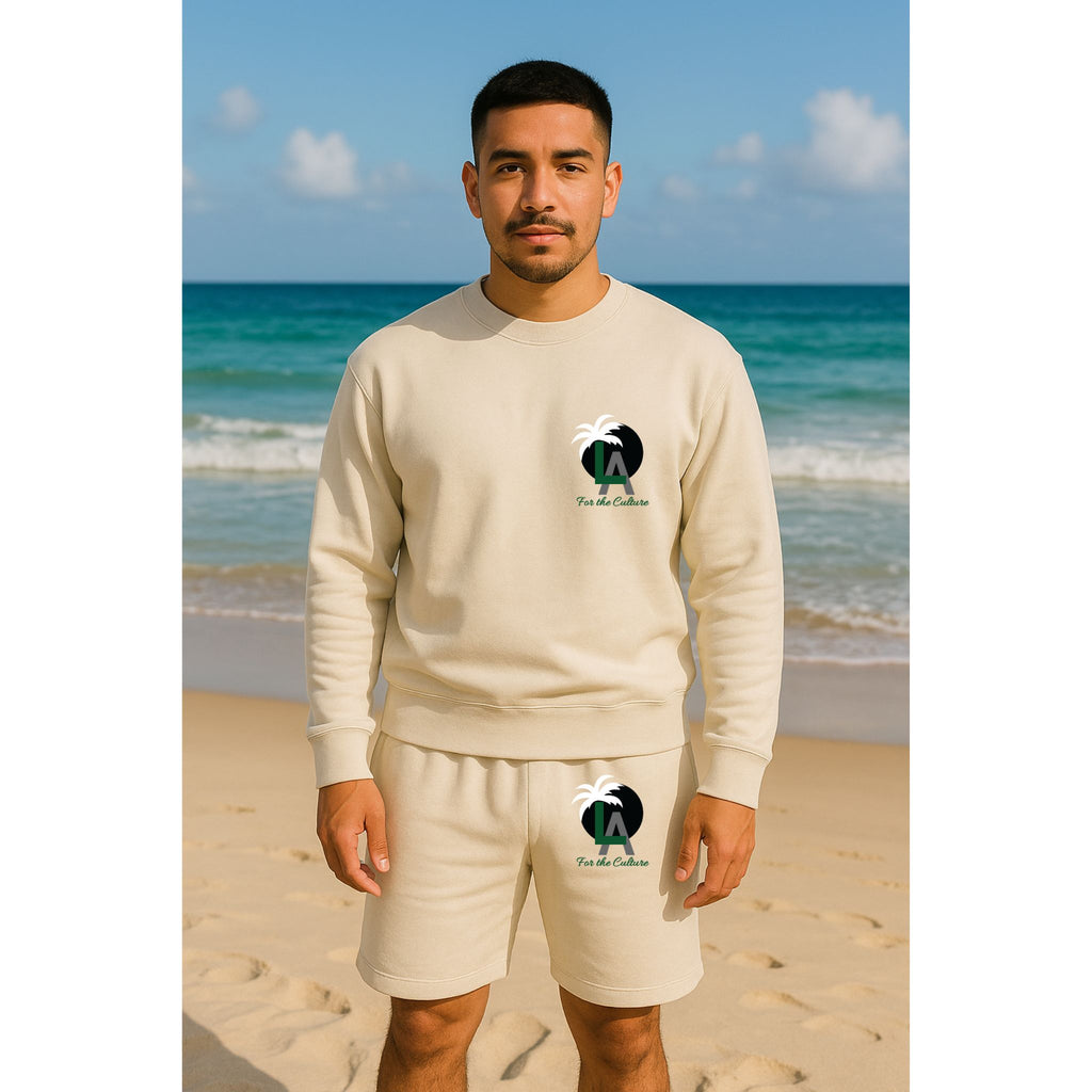 LA for the Culture Embroidered 2-Piece Set – Crewneck & Shorts (Unisex)