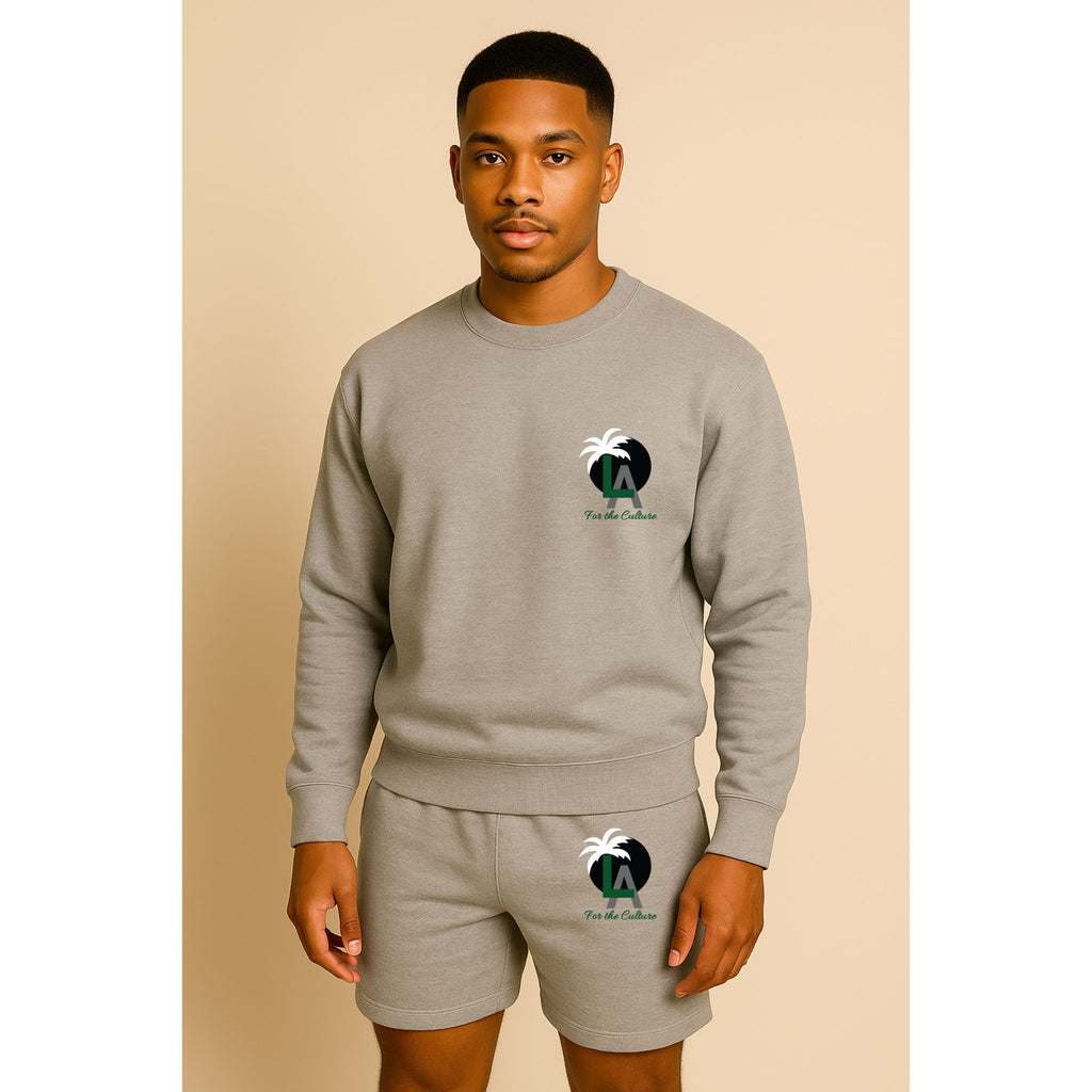 LA for the Culture Embroidered 2-Piece Set – Crewneck & Shorts (Unisex)